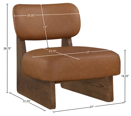 Vetra - Vegan Leather Upholstered Accent Chair With Brown Base