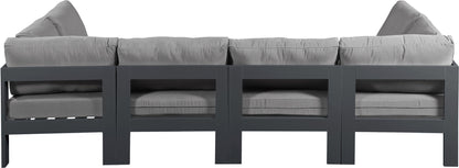 Nizuc - Outdoor Patio 6 Piece Modular Sectional With Gray Frame