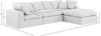 Comfy - 4 Piece Linen Fabric Modular Sectional With Chaise