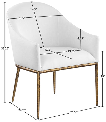 Ferro - Upholstered Dining Arm Chair With Brushed Gold Legs