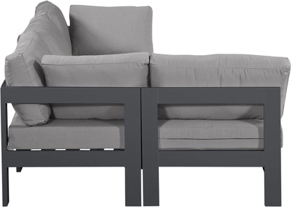 Nizuc - Outdoor Patio 4 Piece Modular Sectional With Gray Frame