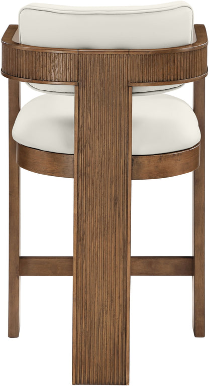 Sacha - Vegan Leather Upholstered Counter Stool With Brown Base