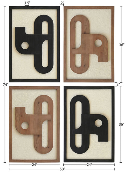 Arid - 4 Piece Two-Color Wall Art - Natural
