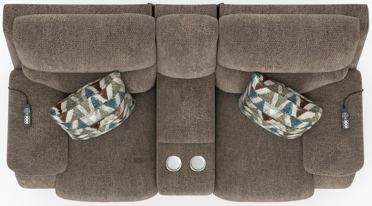 Joya - Power Headrest Power Lay Flat Reclining Console Loveseat With CR3 Heat/Massage/Lumbar/ZG