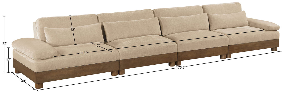 Turin - Chenille Fabric Upholstered Modular Sectional - Beige