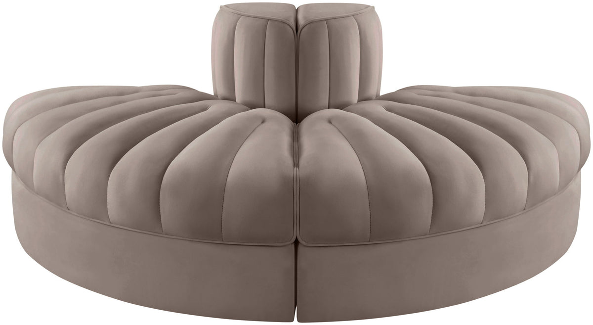 Rummi - Velvet Performance Fabric Upholstered 2 Piece Rounded Modular Loveseat