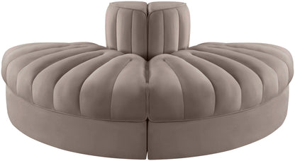 Rummi - Velvet Performance Fabric Upholstered 2 Piece Rounded Modular Loveseat