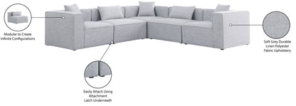 Cube - Linen 5 Piece Modular Corner Sectional