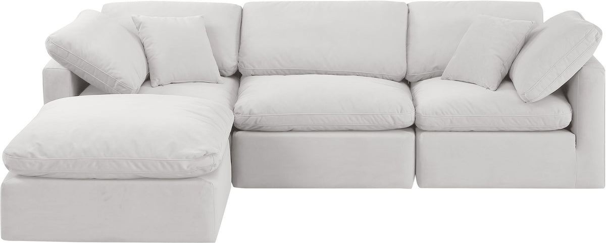 Indulge - Velvet 4 Piece Modular Sectional With Chaise