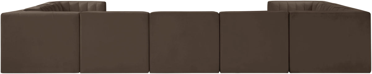 Rummi - Velvet Performance Fabric Upholstered 9 Piece Modular Sectional