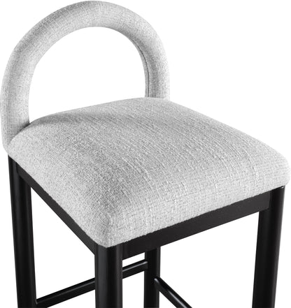 Conrad - Linen Counter Stool With Black Legs