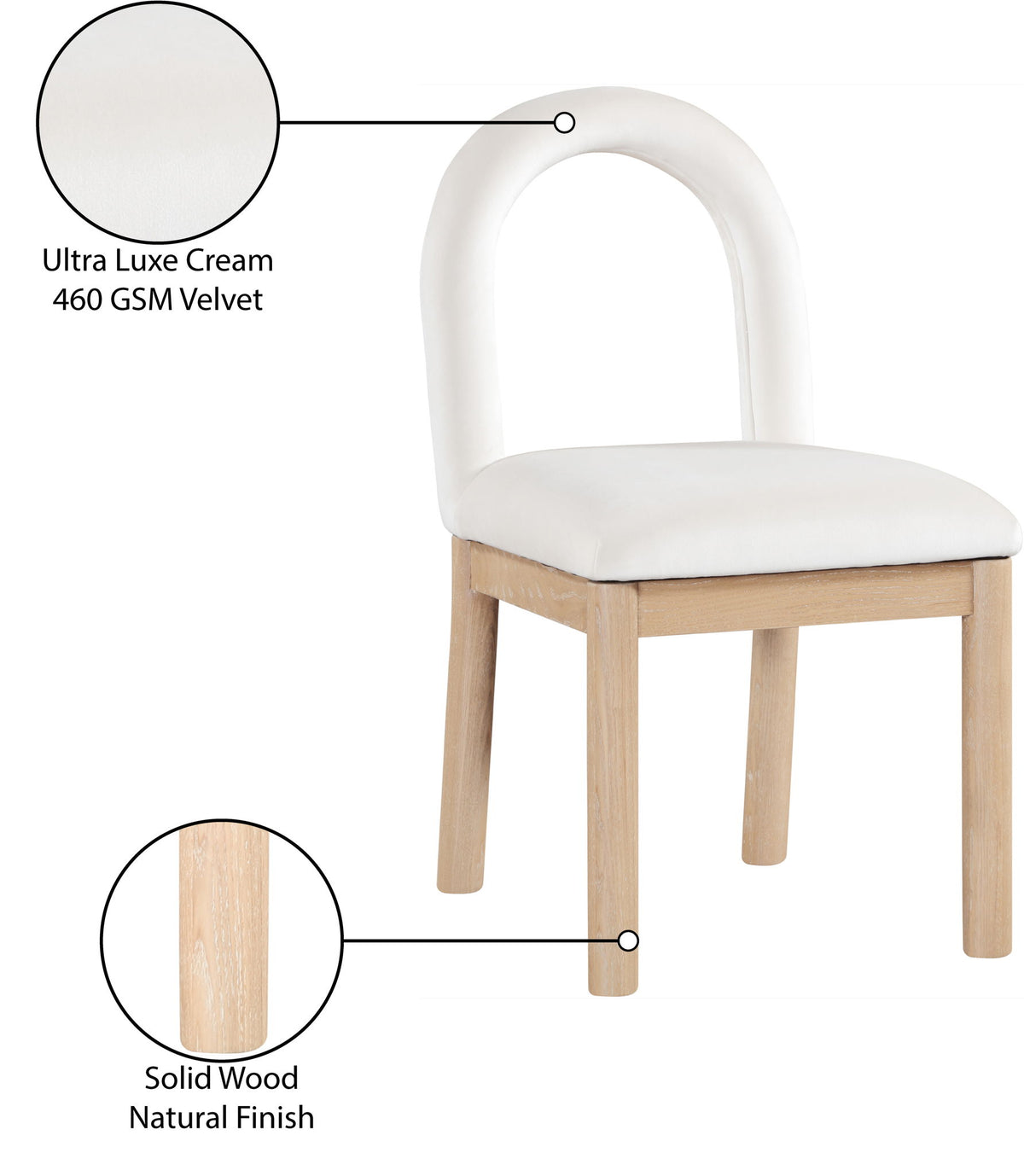 Conrad - Velvet Dining Chair With Natural Legs