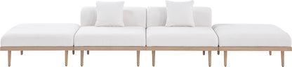 Laguna - 4 Piece 142" Outdoor Patio Armless Modular Sofa With 2 Backless Seats