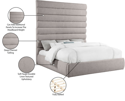 Adam - Linen Fabric Bed With 89" Headboard