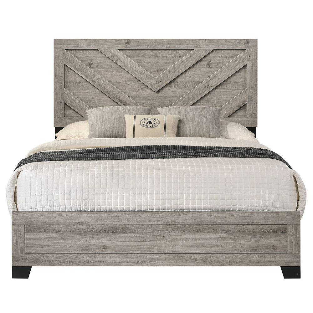 Mari - Queen Bed - Light Gray Finish