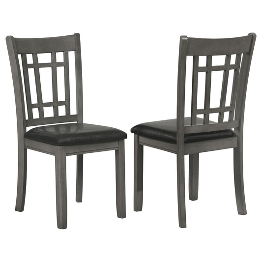 Lavon Wood Dining Side Chair Black and  Medium Grey (Set of 2)