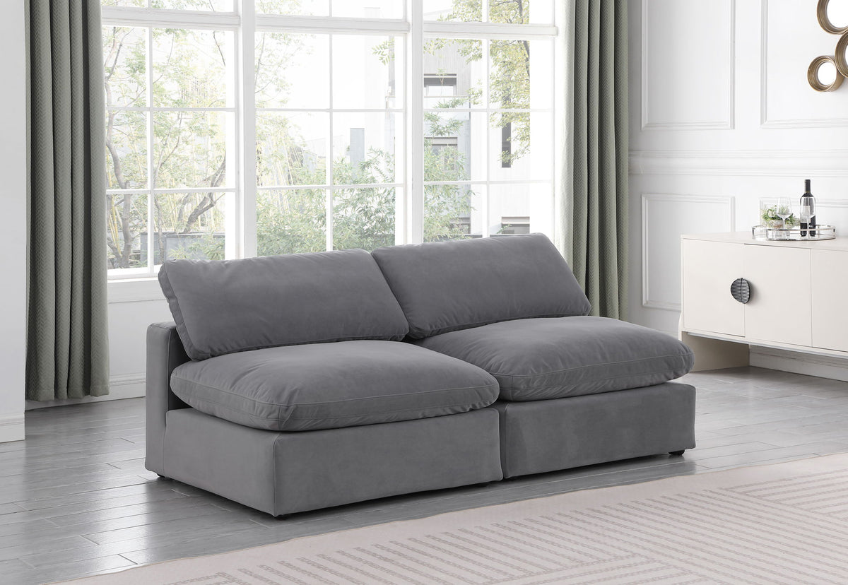 Comfy - Velvet Modular Armless Sofa 2 Seats