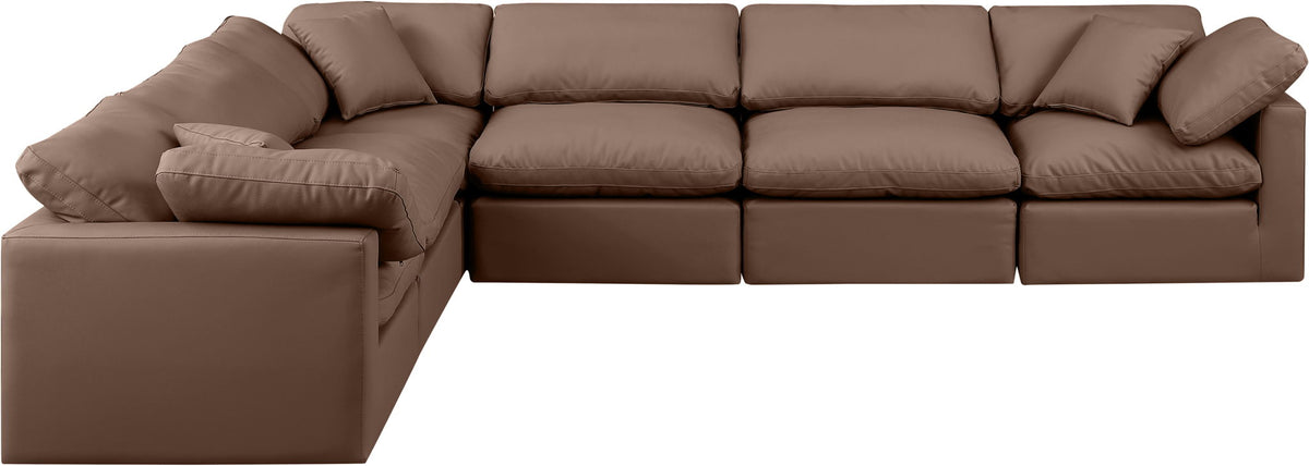 Indulge - Faux Leather 6 Piece Modular Corner Sectional