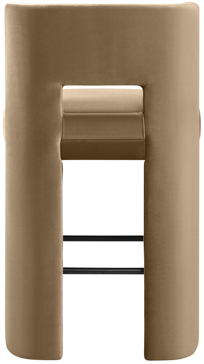 Zuno - Velvet Performance Fabric Upholstered Bar Stool (Set of 2)