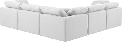 Indulge - Linen 5 Piece Modular Corner Sectional - White