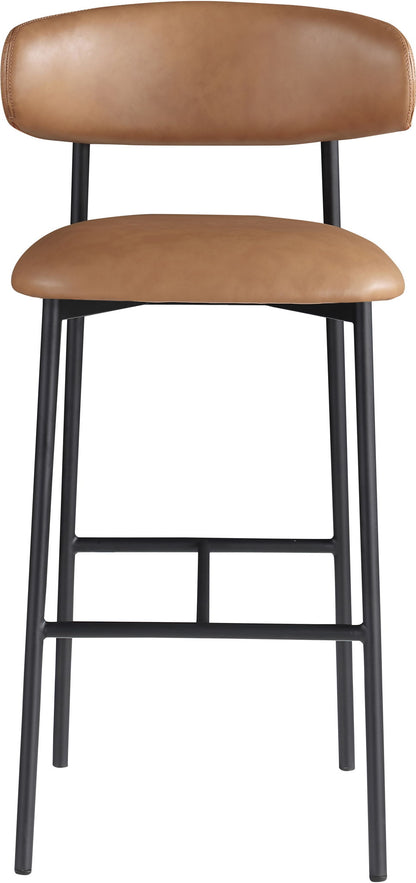 Lupita - Vegan Leather Upholstered Bar Stool With Matte Black Frame (Set of 2)