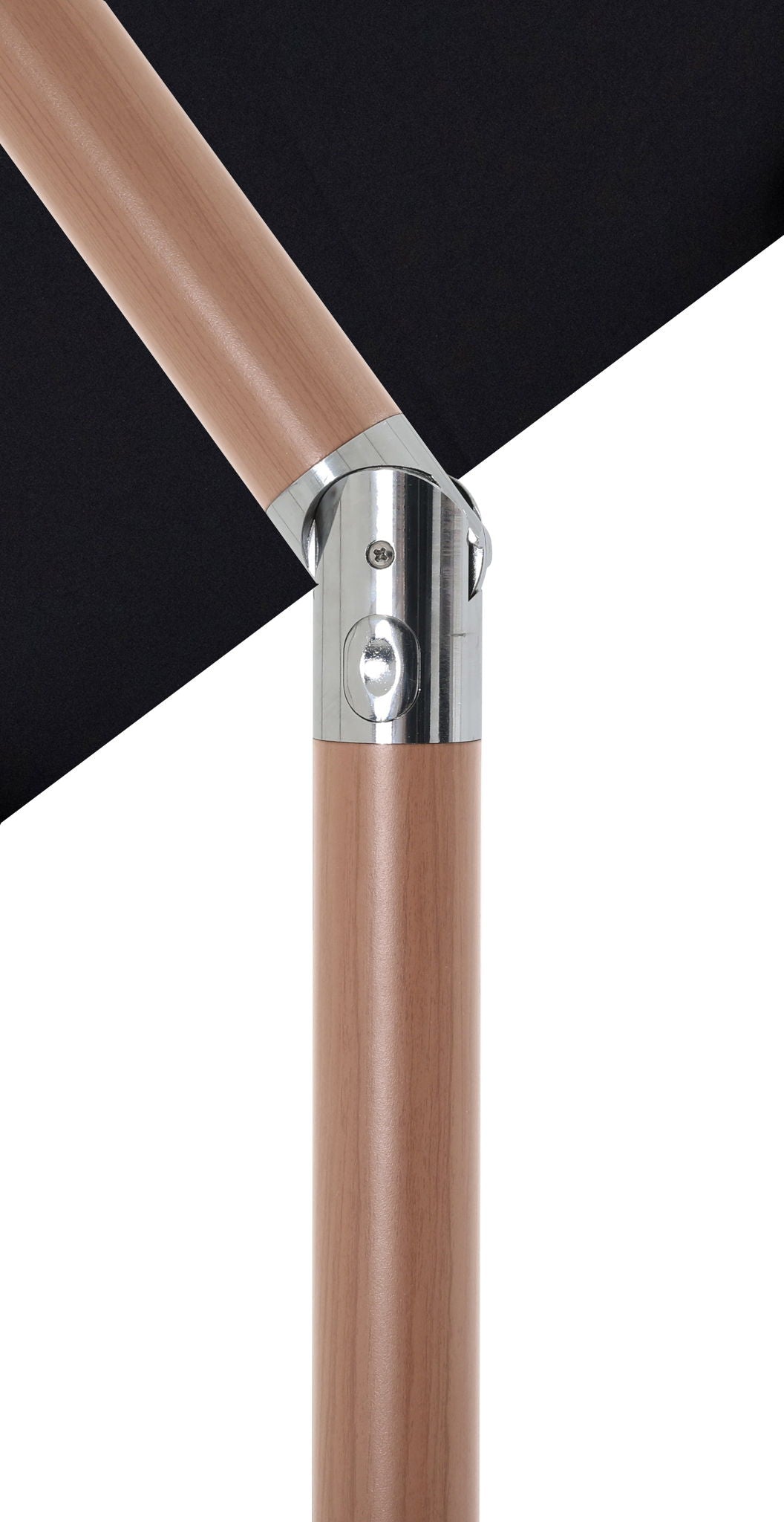Fiji - Aluminum Patio Umbrella With Round Black And Teak Base