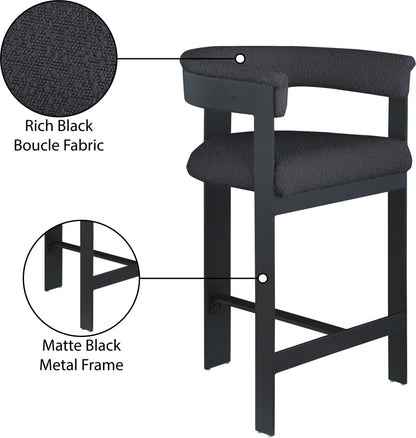 Romeo - Boucle Counter Stool With Black Base (Set of 2)