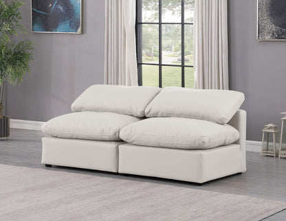 Indulge - Faux Leather 2 Seat Modular Armless Sofa