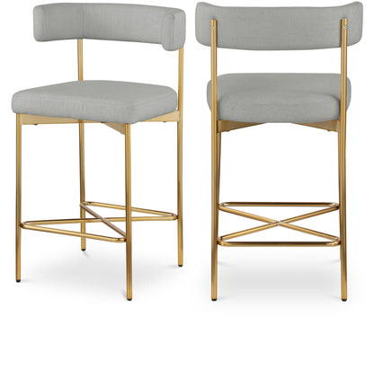 Rivage - Durable Stool With Gold Frame (Set of 2)