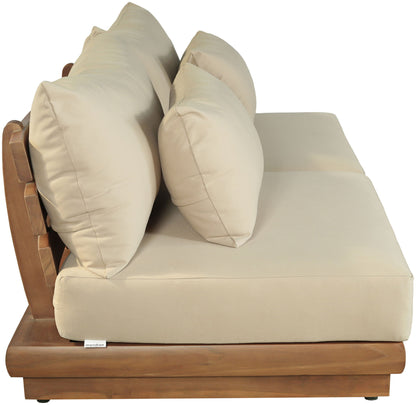 Mirella - 2 Piece Water Resistant Fabric 74" Upholstered Outdoor Patio Modular Armless Loveseat