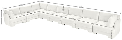 Hammond - Velvet Performance Fabric Upholstered 8 Piece L-Shaped Sectional