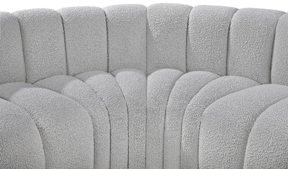 Arc - Boucle Fabric 6 Piece Curved Modular Sofa
