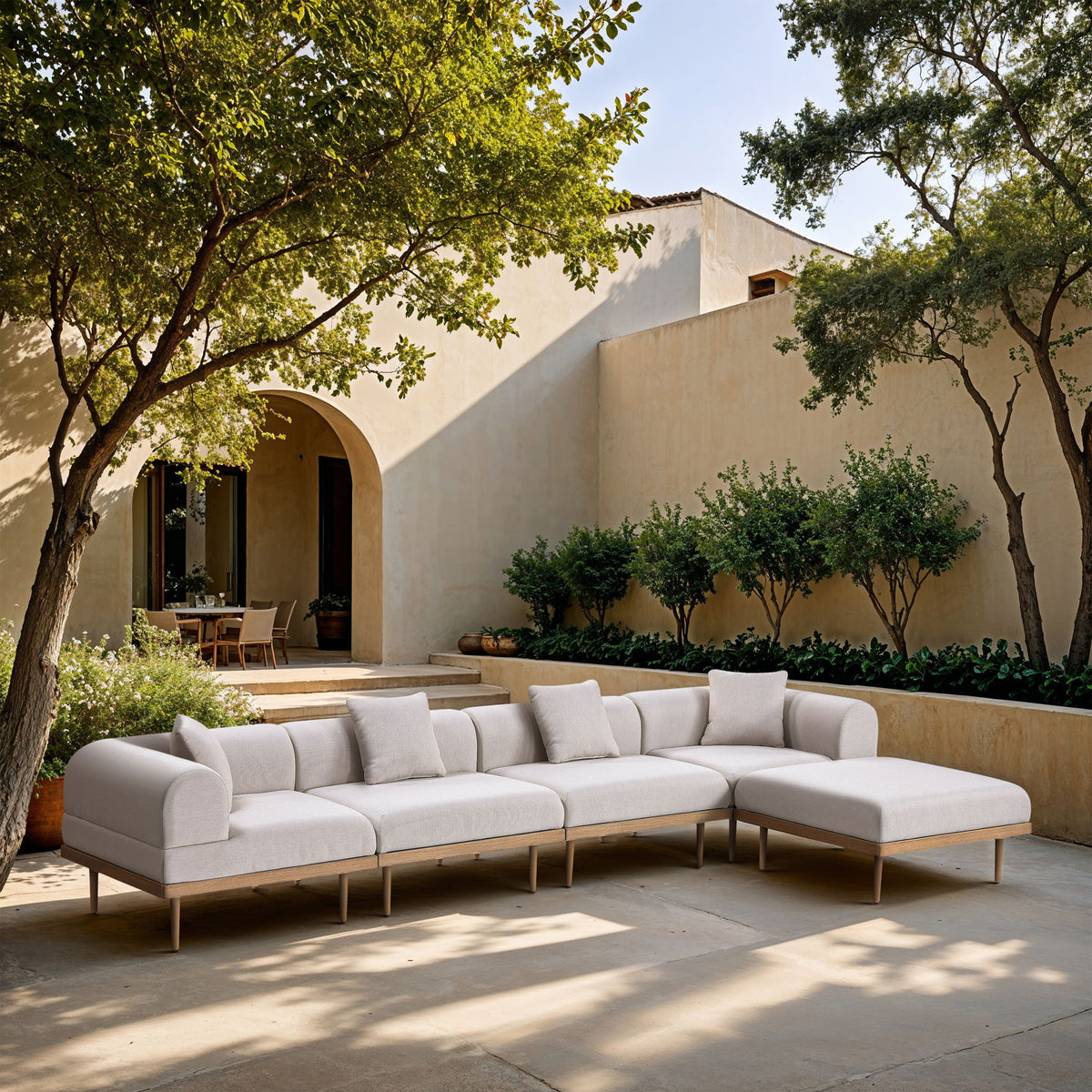 Laguna - 5 Piece 106.5" Upholstered Outdoor Patio Modular Sectional