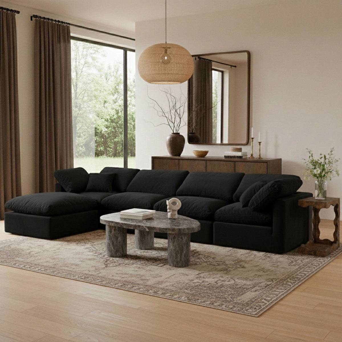 Indulge - Velvet 5 Piece Modular Sectional With Chaise