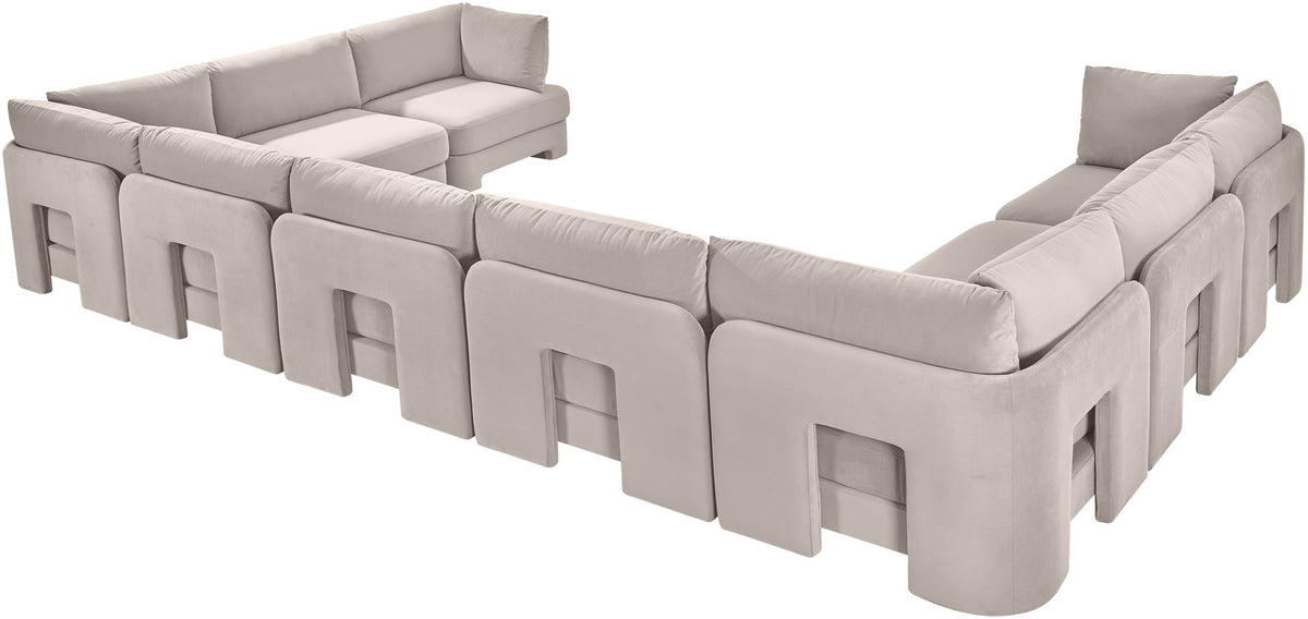 Hammond - Velvet Performance Fabric Upholstered 9 Piece Sectional