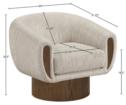 Avella - Interwoven Fabric Swivel Accent Chair