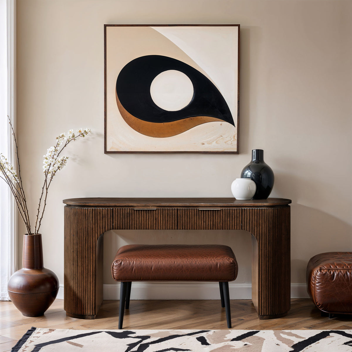 Astrid - Solid Wood And Oak Veneer Desk