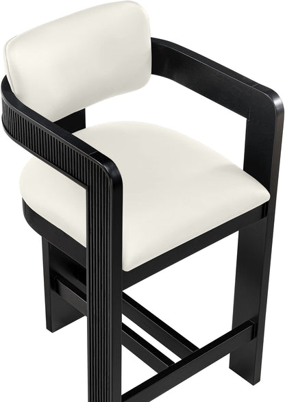 Sacha - Vegan Leather Upholstered Counter Stool With Black Base