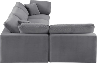Comfy - 4 Piece Velvet Modular Armless Sectional