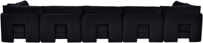 Hammond - Velvet Performance Fabric Upholstered 7 Piece U-Shaped Armless Sectional