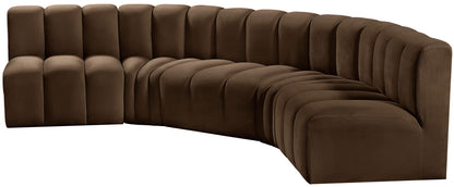 Arc - Velvet 5 Piece U-Shaped Modular Sofa