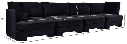 Hammond - Velvet Performance Fabric Upholstered 4 Piece Sofa