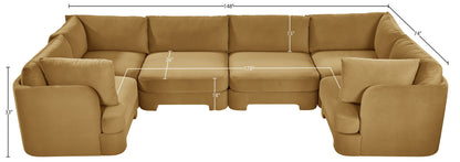 Hammond - Velvet Performance Fabric Upholstered 6 Piece U-Shaped Sectional