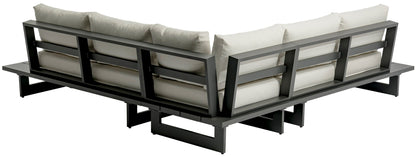 Maldives - Water Resistant Outdoor Patio Sectional With Gray Frame - Cream