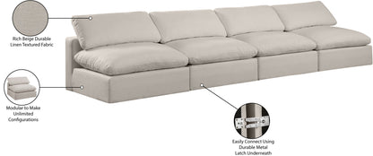 Comfy - Linen Modular Armless Sofa 4 Seats