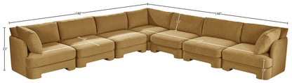Hammond - Velvet Performance Fabric Upholstered 7 Piece Corner Sectional
