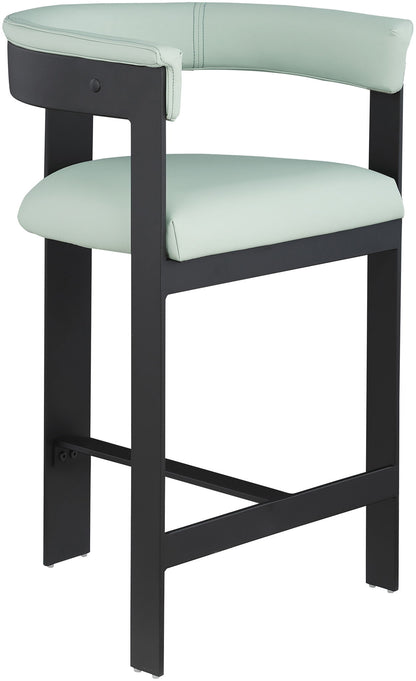 Romeo - Faux Leather Counter Stool With Black Base (Set of 2)
