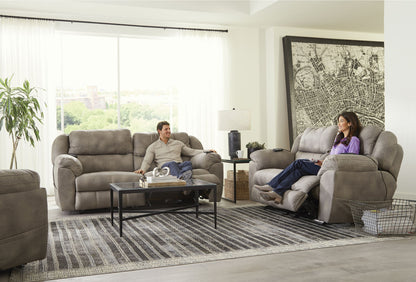Flynn - Power Lay Flat Reclining Sofa Power Adjustable Headrest & Lumbar And Dual Heat & Massage - Fig