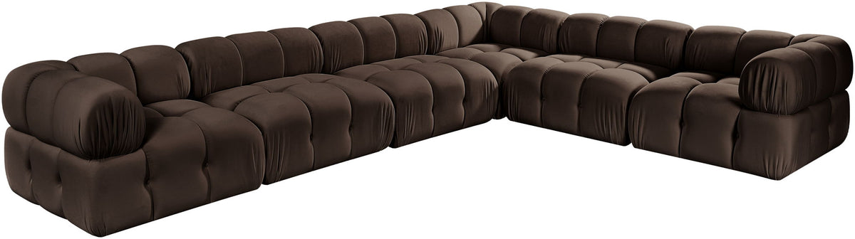 Orin - L-Shaped Velvet 6 Piece Modular Sectional