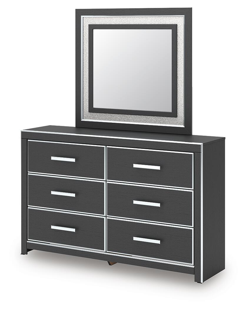 Zuraleus - 4 Pc. - Queen Upholstered Bed With Roll Slats, Dresser, Mirror And Nightstand - Black